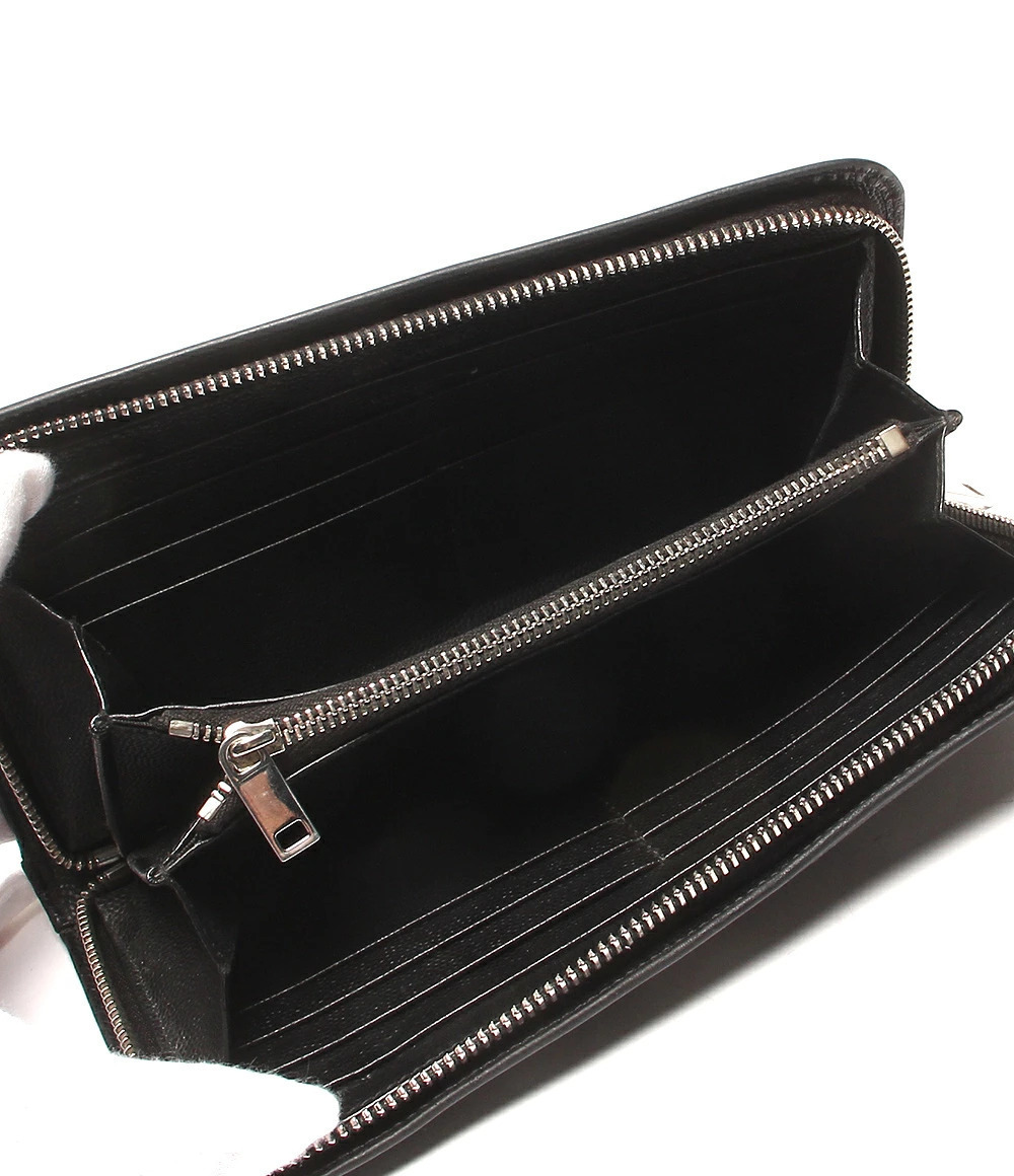Saint Laurent Long Zip Round Wallet Paris Black